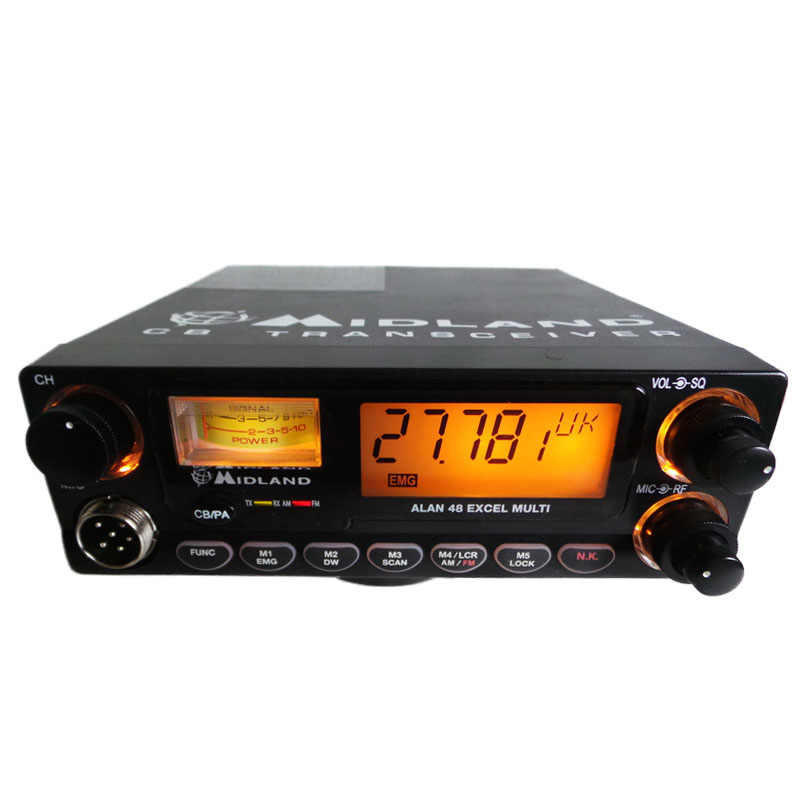MIDLAND ALAN 48 PLUS MULTI CB Radio z płynnym RF Gain, Mic-Gain, ANL