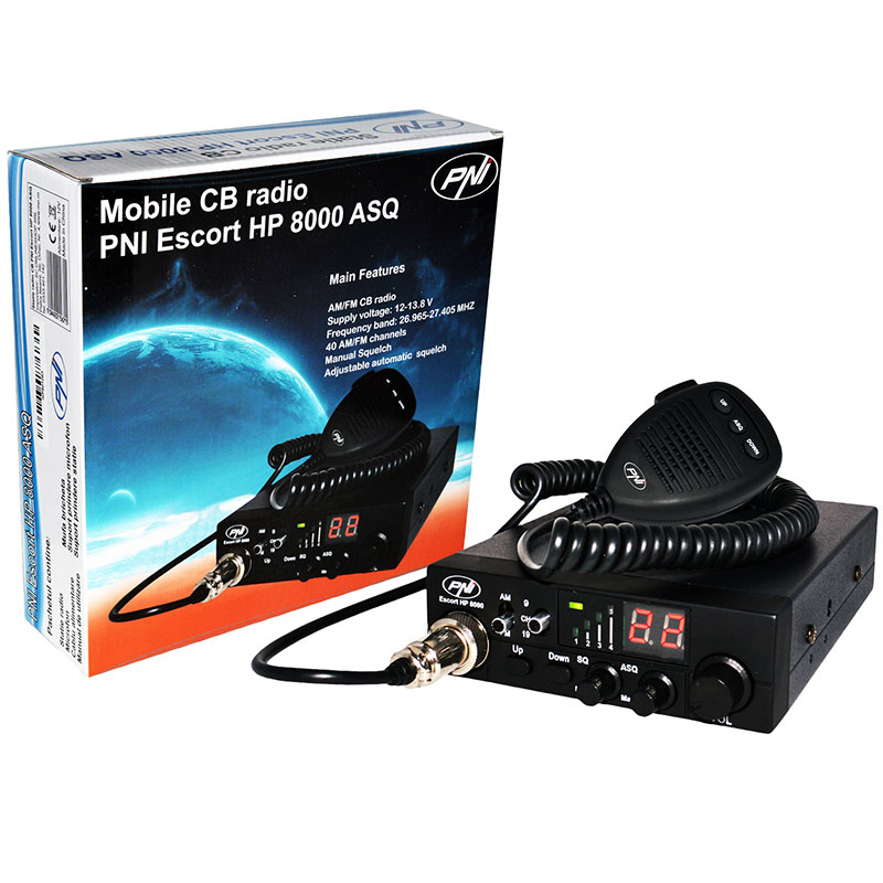 Station de radio CB Escort HP 6500 Echo, 12V, RF Gain, ASQ, avec module d'écho et roger bip inclus